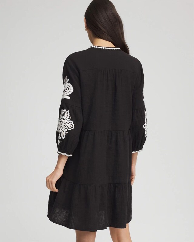 Woven Embroidered Swim Cover-Up - image 3